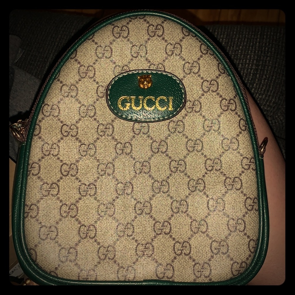 brown gold double G purse